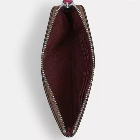 Coach Corner Zip Wristlet in Signature Canvas with Bow Print - Picture 2 of 4